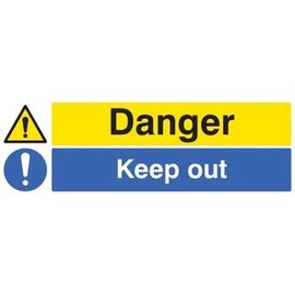 Sign, Danger Keep Out, SAV, Signs Personal Protection, Site Security, 1 Piece Pack - 26216M