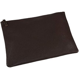 Wildery® Extra Large XXXL Bank Bag Travel Folder Document Bag Genuine Leather Money Folder Storage Bag with Zip / #WI709 (Black) (Brown)