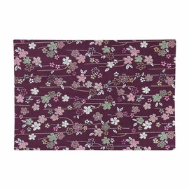 Namukkumachan Koubou Sakura Pattern High-Grade Kyoto-Style Gold Brocade Placemat with Flame Retardant Treatment Size 22.5cm x 32.5cm (No. 14, 001. Purple)