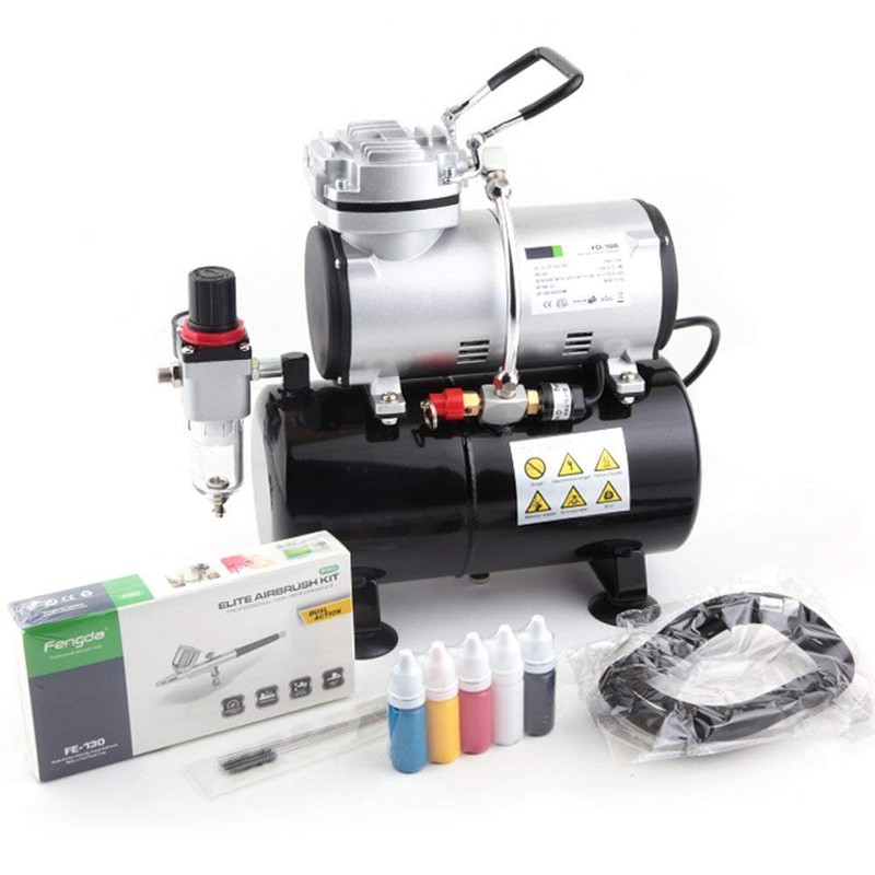 Timbertech Airbrush Kit With Compressor AS-186K With Airbrush Gun, Air