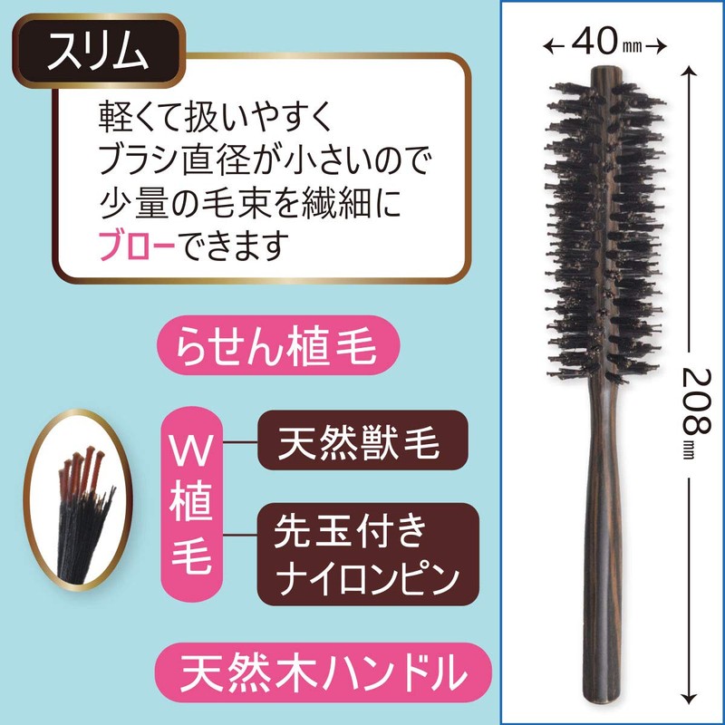 Anushi TK-1103 Animal Hair + Nylon Hair Slim Roll Brush