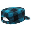 DECKY Flannel Flat Top Cap, Teal Plaid