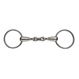 Korsteel Stainless Steel Thick Mouth French Link Loose Ring Snaffle Bit, 5.25"