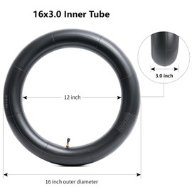 16x3.0 Replacemen Inner Tube, 16x3.0 Bike Tube with Bent Valve Stem Compatible with 16x3.0 16x3.25 16x3.5 E-Bikes Electric Scooters Mopeds Kids Chopper Bikes and Folding Bikes 2Pcs