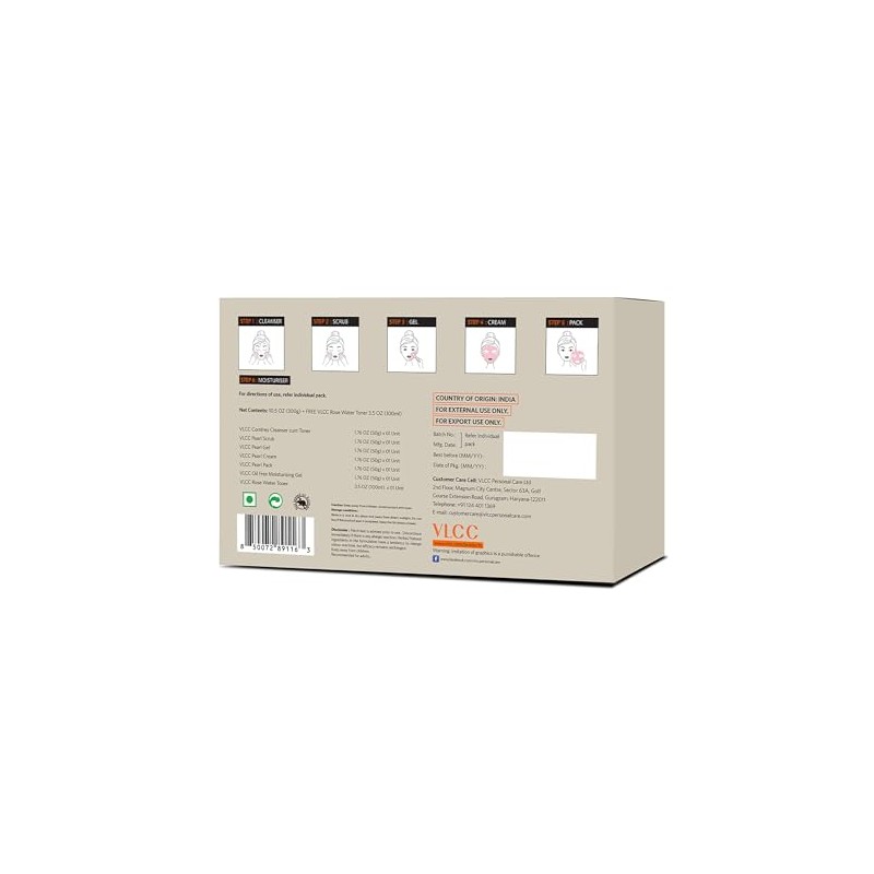 Vlcc Kit Facial Perla Productos Cuidado Piel Limpiador Tónico Crema