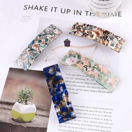 4Pcs Barrette Hair Clips, French Design Hair Barrette Women Automatic Clamp Hair Barrettes for Fine Medium Thick Hair