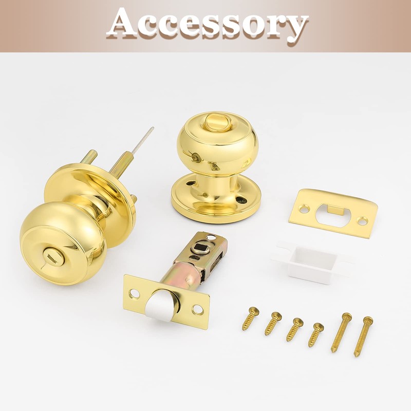 Probrico Privacy Door Knobs Lock Interior Bedroom Bathroom Door Handle
