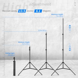 Neewer 75"/6 Feet/190CM Photography Light Stands for Relfectors, Softboxes, Lights, Umbrellas, Backgrounds