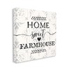 Stupell Industries Home Sweet Farmhouse Soft Sentiment Damask Pattern, Designed