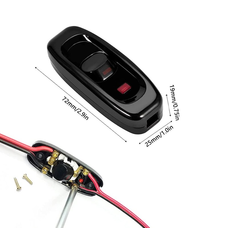 CYIOU 2Pcs Inline Switch Low Profile Torpedo Switch AC 250V