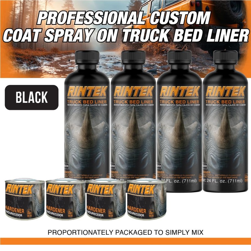 Rintek Urethane Spray-On Truck Bed Liner Kit – Durable Textured