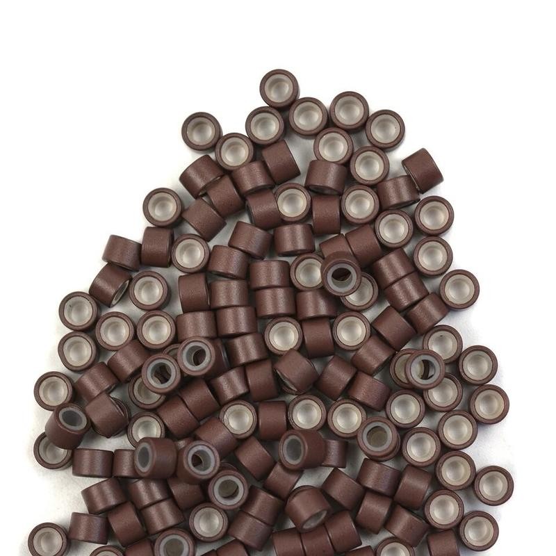 4mm Microlink Hair beads - Color: Brown