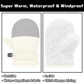 Olreco Toddler Mittens Ages 2-4 Toddler Gloves 2T Toddler Snow Mittens Toddler Waterproof Gloves Toddler Winter Gloves Ages 2-4