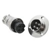 WITTKOWARE M19 Metal Connector Pair, Coupling/Mounting Plug, Screwable, Solder Connection,