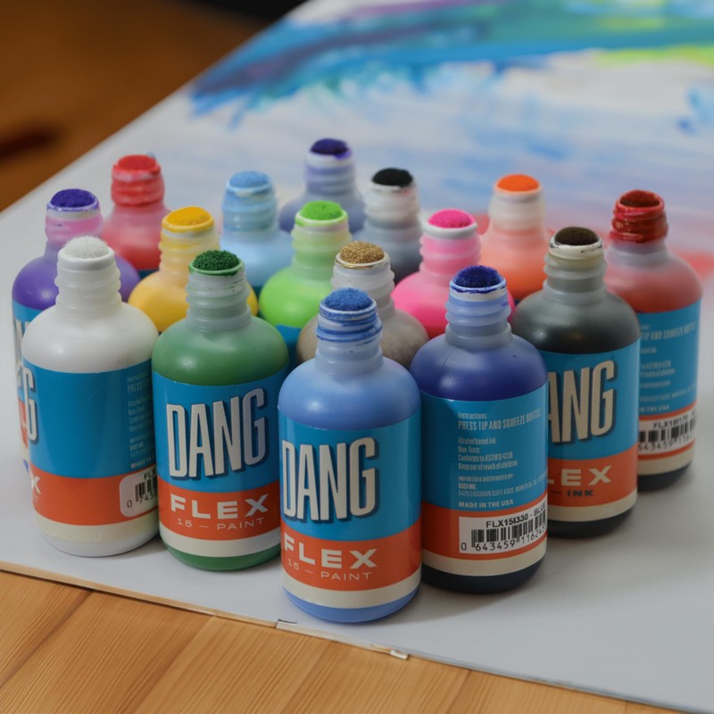 DANG Flex 15 White Paint Marker, 60ml Refillable Graffiti Mop,