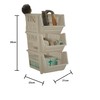 Whitefurze Stacking Basket Set of 3, Cream, 18 cm