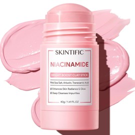 SKINTIFIC Niacinamide Bright Boost Face Mask Stick Pink Sea Salt Contains Arbutin & Tranexamic Acid Brightening Pore Blurring Gentle Exfoliation Anti-drying Skincare Facial Color / SKINTIFIC 니아신아마이드 브라이트 부스트 페이스 마스크 스틱 핑크 씨 솔트 알부틴 & 트라넥삼산 함유 브라이트닝 모공 블러링 부드러운 각질 제거 건조 방지 스킨케어 페이셜 Color