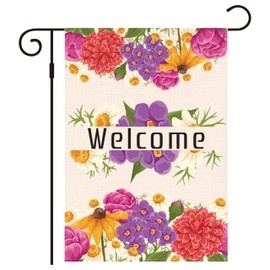 Spring Garden Flag 12x18 Inch Double Sided Seasonal Welcome Yard Outdoor Flag linen garden flag Spring Summer Floral Welcome Garden Flag Outdoor Flag Decoration