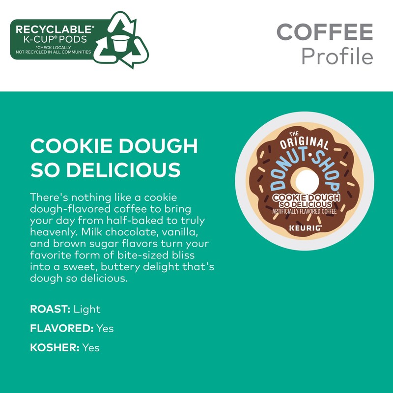 The Original Donut Shop Cookie Dough So Delicious Coffee, Single-Serve