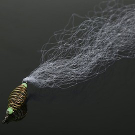 Focket Fishing Net, 4Pcs Copper Spring Net with Luminous Beads for Night Fishing (12#)