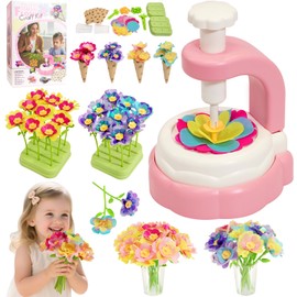 WKYCOE Fabric Flower Bouquets Toys, DIY Crafts and Arts Kit for Kids 4 5 6 7 8 9 Year Toddler Girl - Flowers Market Toy Educational Activity and Birthday Gift Toys Gifts Ideas for Boys Girls