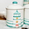 Darthome Lighthouse Kitchen Canisters Set Of 3 Glazed Ceramic Seaside