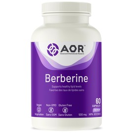 AOR - Berberine 500mg, 60 Caps - Berberine Supplement for Healthy Lipid Levels and Cholesterol Health - LDL Cholesterol Lowering Supplement - Lower Triglycerides Supplement - Cardiovascular Supplement