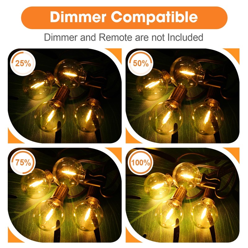 GvvooHome 25 Pack G40 LED Replacement Light Bulbs, E12 Screw