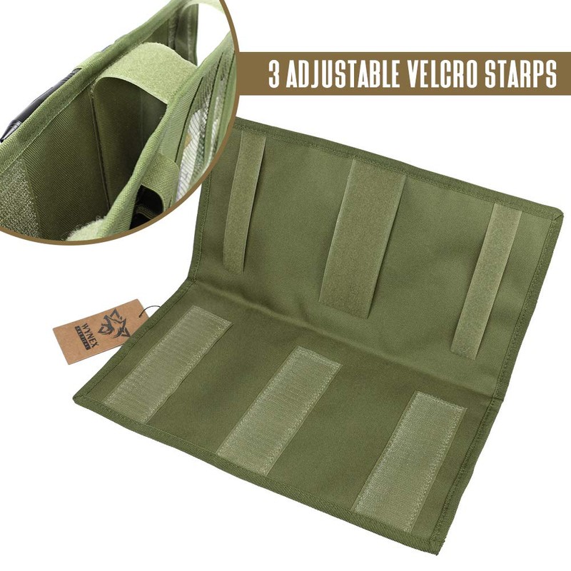 WYNEX Car Sun Visor Organizer with Double-Sided Folding MOLLE Panel,