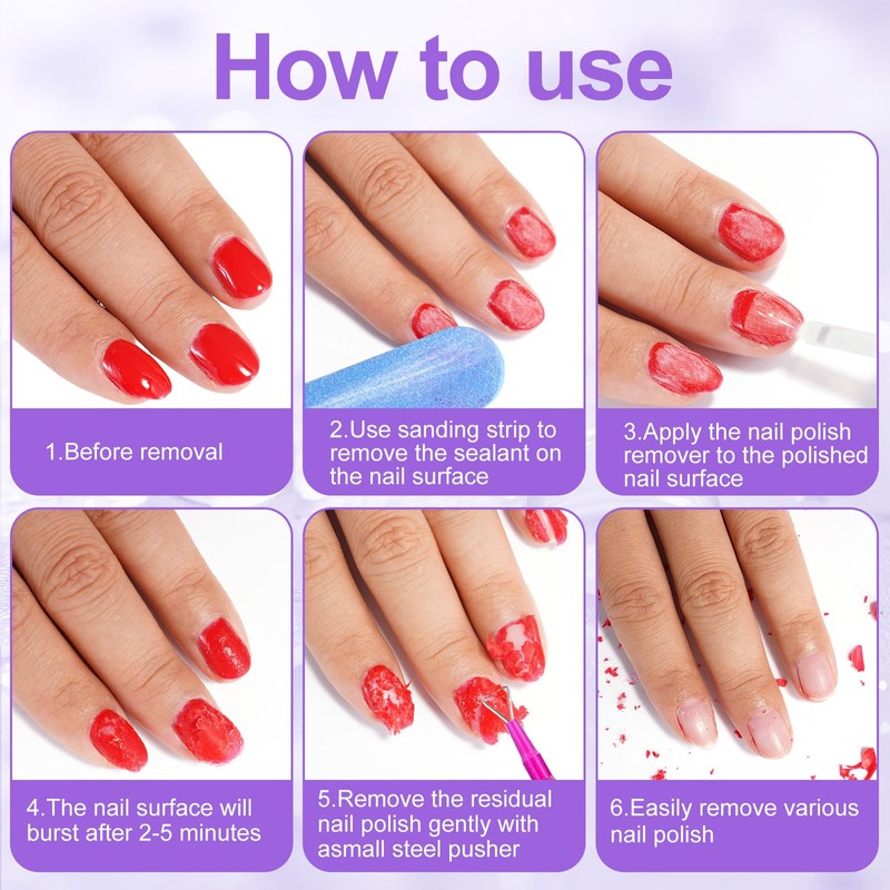 Gel Nail Polish Remover, (2pcs) Gel Polish Remover for Nails,