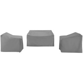 Crosley Furniture Patio Furniture Covers, Waterproof 3-Piece Cover Set for Outdoor Chairs and Loveseat, Gray