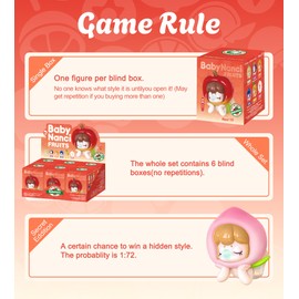 ROBOTIME Baby Nanci Fruits Nanci Blind Box Cute Kawaii Action Figure Blind Bags Collectible Toy Single Doll Creative Gifts for Girls and Women（1PC）
