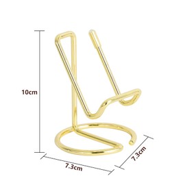 UgyDuky 3Pcs Metal Business Card Holder for Desk Business Card Holder Display Stand Cell Phone Holder Stand Desktop Name Card Organizer Workspace Business Display Stand for Exhibition Home & Office Desk (Gold)