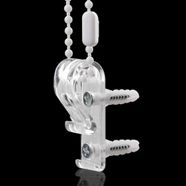 Roman Blind P Clip,4 PCS Curtain Clear P Clip with Screws Plastic Blind Cord Hook Blind Cord Safety Device for Vertical Roman Roller Blinds Ball Chain Cord Control