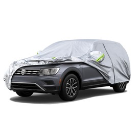 KouKou Koukou SUV Car Cover Custom Fit VW Tiguan (2020-2025), Waterproof Car Cover All Weather for Automobiles Outdoor Indoor with Zipper Door, Sun Rain Dust Snow Protection.