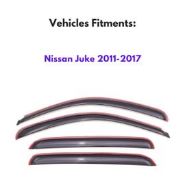 KPY Window Visor Compatible with Nissan Juke 2011-2017, 4PC Rain Guard Side Window Vent Deflectors in-Channel Style, 2011 2012 2013 2014 2015 2016 2017