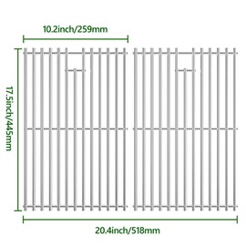 7637 Stainless Steel Cooking Grates for Weber Spirit I & II 200 Series Spirit E210 Spirit E220 Spirit S210, Spirit S220 with Front Control, 17.5 inch Grill Grates for Weber 7637 Gas Grills