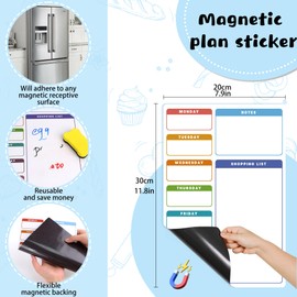 Magnetic Weekly Planner Whiteboard A4 Weekly Planner Magnetic Calendar for Fridge Dry Erase White Board for Weekly Meal Planner Shopping List Organising Daily Tasks Business Plans in Offices