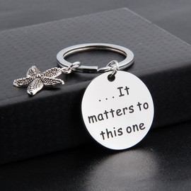 Starfish Jewelry It Matters to This One Be Brave Be Yourself Inspirational Bracelet Gifts for Social Worker (Keyring)