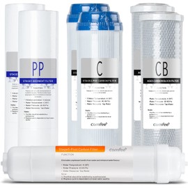 COMFEE' Reverse Osmosis Water Filter Replacement CMP10-F, Replacement Filter Set for 5 -Stage Under Sink RO Water Filtration System CMP10 White 9.92 * 2.74 * 2.74 inches