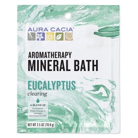 Aura Cacia Clearing Eucalyptus Aromaterapia Mineral Bath Salt, paquete de 2.5 onzas - 6 por caja.6