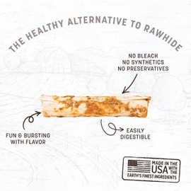Earth Animal No-Hide Rolls Pork Recipe Medium Natural Rawhide Alternative Dog Chews | 3 Count Pack of 1