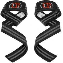 OCBA Wrist Straps Wraps for Weightlifting Heavy Duty Wrist Wraps Cotton Padded Gym Wrist Supports Bodybuilding Powerlifting Fitness Grips One Size Fits All with Thumb Support (Grey Stripe)