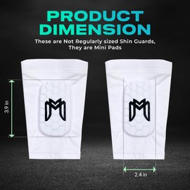 MediCaptain Mini Shin Guards Soccer – Built in Mini Shin Pad Sleeves for Mens, Women, Teens – Small Shin Guards, Perfect for High Level Players - Lightweight, Breathable (White, Mini (3.9 x 2.4 in))