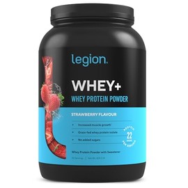 LEGION Whey+ Whey Isolate Protein Powder from Grass Fed Cows - Low Carb, Low Calorie, Non-GMO, Lactose Free, Gluten Free, Sugar Free, All Natural Whey Protein Isolate, 30 Servings (Strawberry)