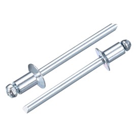 sourcing map 50Pcs 3/16"x5/16" Countersunk Head Blind Rivets, Zinc-Plated Carbon Steel Grip and Mandrel Cap Blind Rivets, Silver