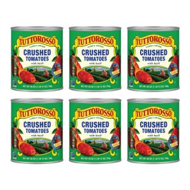 Tuttorosso Crushed Tomatoes with Basil, Gluten Free and Vegetarian Recipe, 28oz Cans, 6-Pack