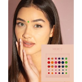 Chandni Chowk Bindis by MERCY LONDON Crystal Indian Bindi Face Jewels Gold Multi Packet
