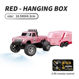 【Live Exclusive】Hotfree 1/64 Mini RC Monster Truck, Mini RC Car, Metal Off-Road Stomper with Trailer, 2.4GHz Remote Control All-Terrain Vehicle, 3-Speed Adjustable, USB-C Rechargeable, Indoor Outdoor Racing Toy, Fun Birthday Gift for Kids Boys:_B23
