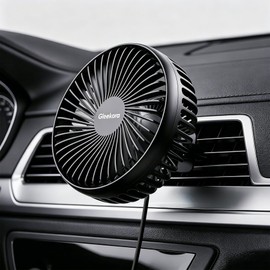 5'' USB Car Vent Fan, 3-Speed with Memory Function, 8.2ft Cord